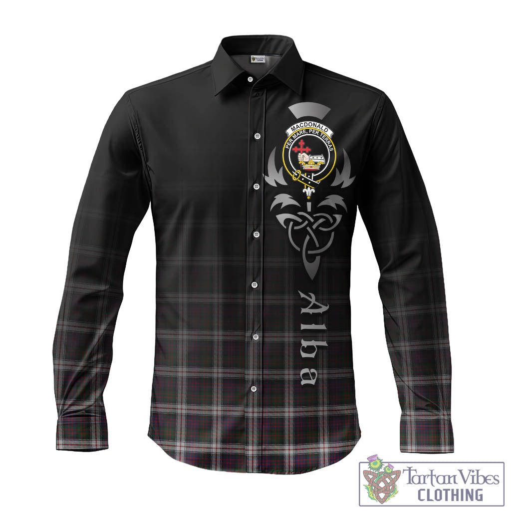 Tartan Vibes Clothing MacDonald Dress Tartan Long Sleeve Button Up Featuring Alba Gu Brath Family Crest Celtic Inspired