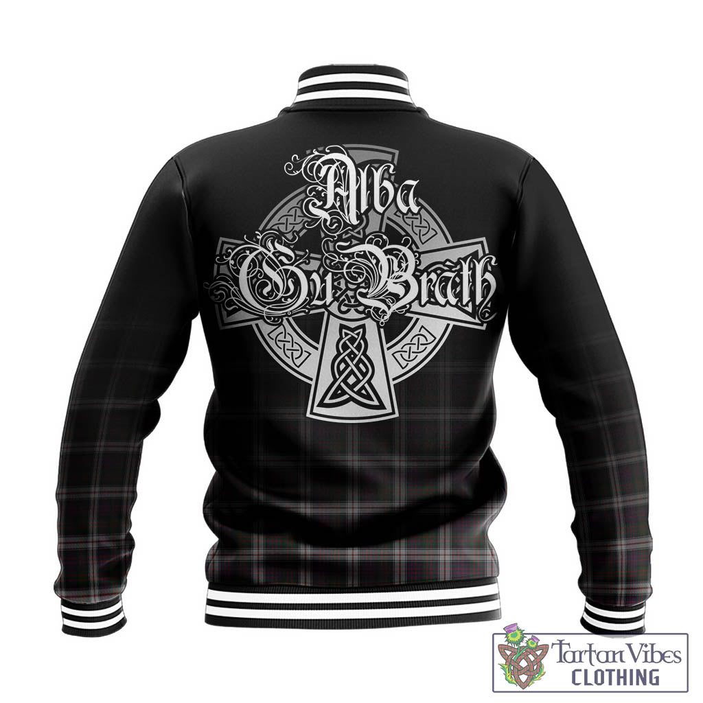 Tartan Vibes Clothing MacDonald Dress Tartan Baseball Jacket Featuring Alba Gu Brath Family Crest Celtic Inspired