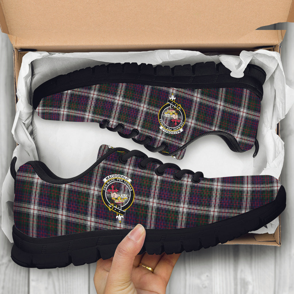 MacDonald Dress Tartan Sneakers with Family Crest - Tartan Vibes Clothing