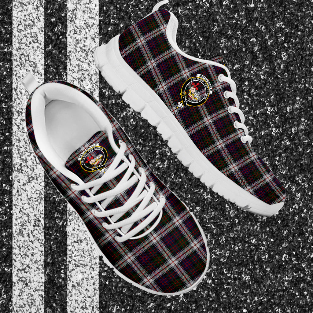 MacDonald Dress Tartan Sneakers with Family Crest - Tartan Vibes Clothing