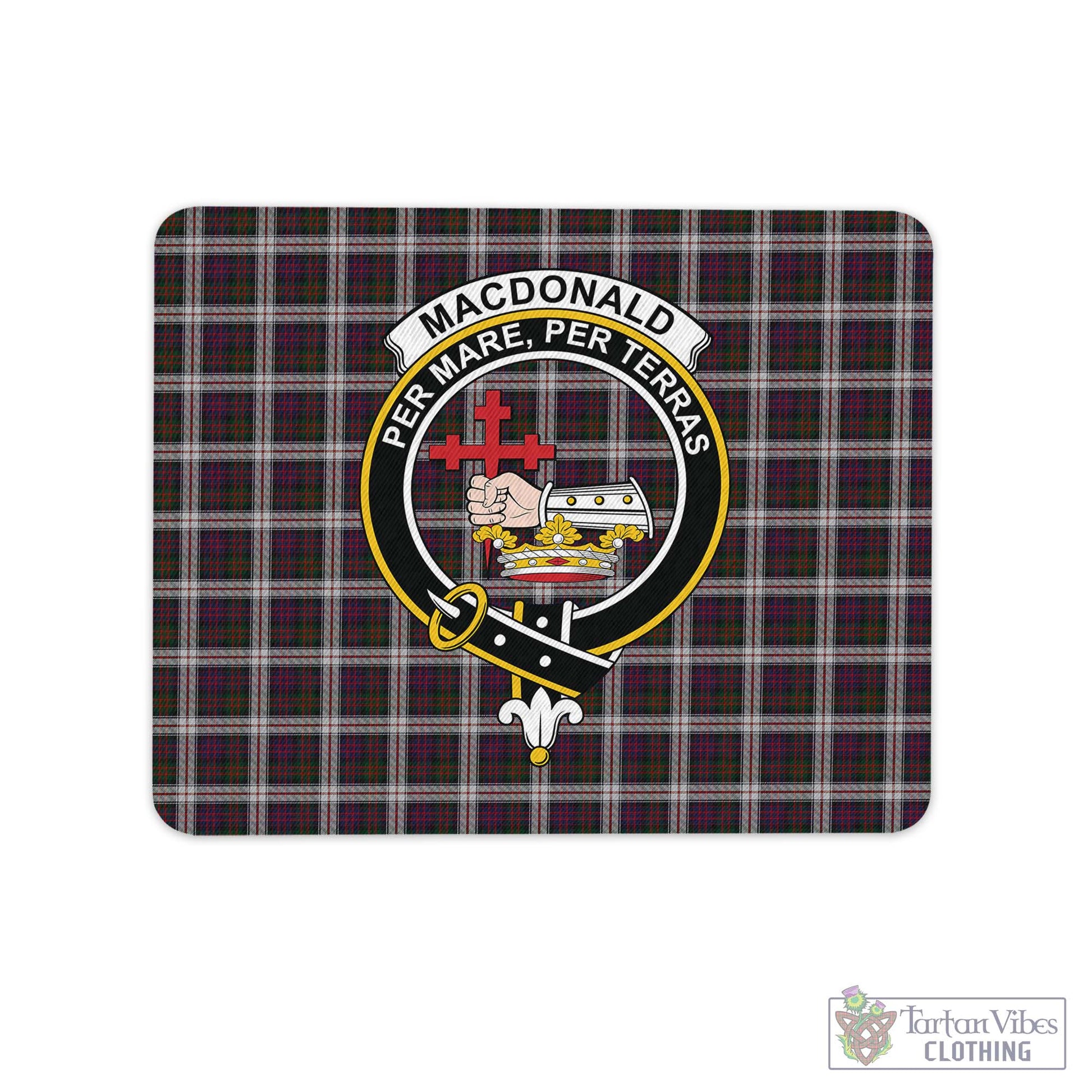 Tartan Vibes Clothing MacDonald Dress Tartan Mouse Pad with Family Crest