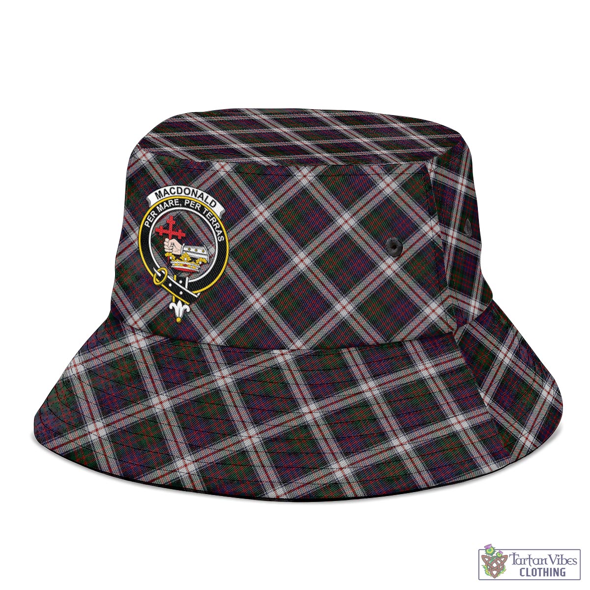 Tartan Vibes Clothing MacDonald Dress Tartan Bucket Hat with Family Crest