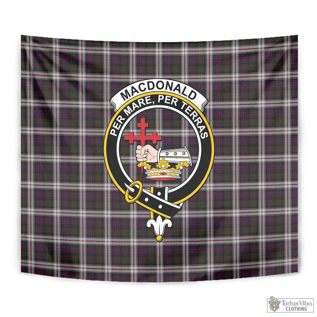 Tartan Vibes Clothing MacDonald Dress Tartan Tapestry Wall Hanging and Home Decor for Room with Family Crest