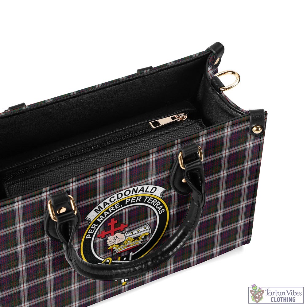 Tartan Vibes Clothing MacDonald Dress Tartan Luxury Leather Handbags with Family Crest