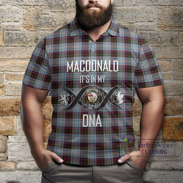 MacDonald Dress Ancient Tartan Polo Shirt with Family Crest DNA In Me Style