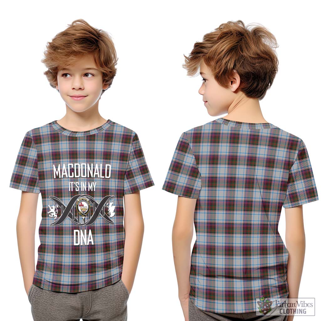 Tartan Vibes Clothing MacDonald Dress Ancient Tartan Kid T-Shirt with Family Crest DNA In Me Style