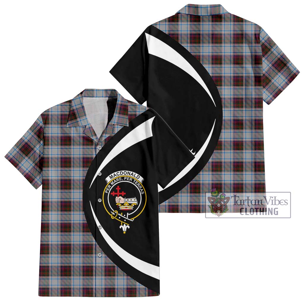 MacDonald Dress Ancient Tartan Short Sleeve Button Up with Family Crest Circle Style Kid - Tartan Vibes Clothing