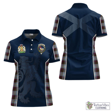 MacDonald Dress Ancient Tartan Women's Polo Shirt with Family Crest and Lion Rampant Vibes Sport Style