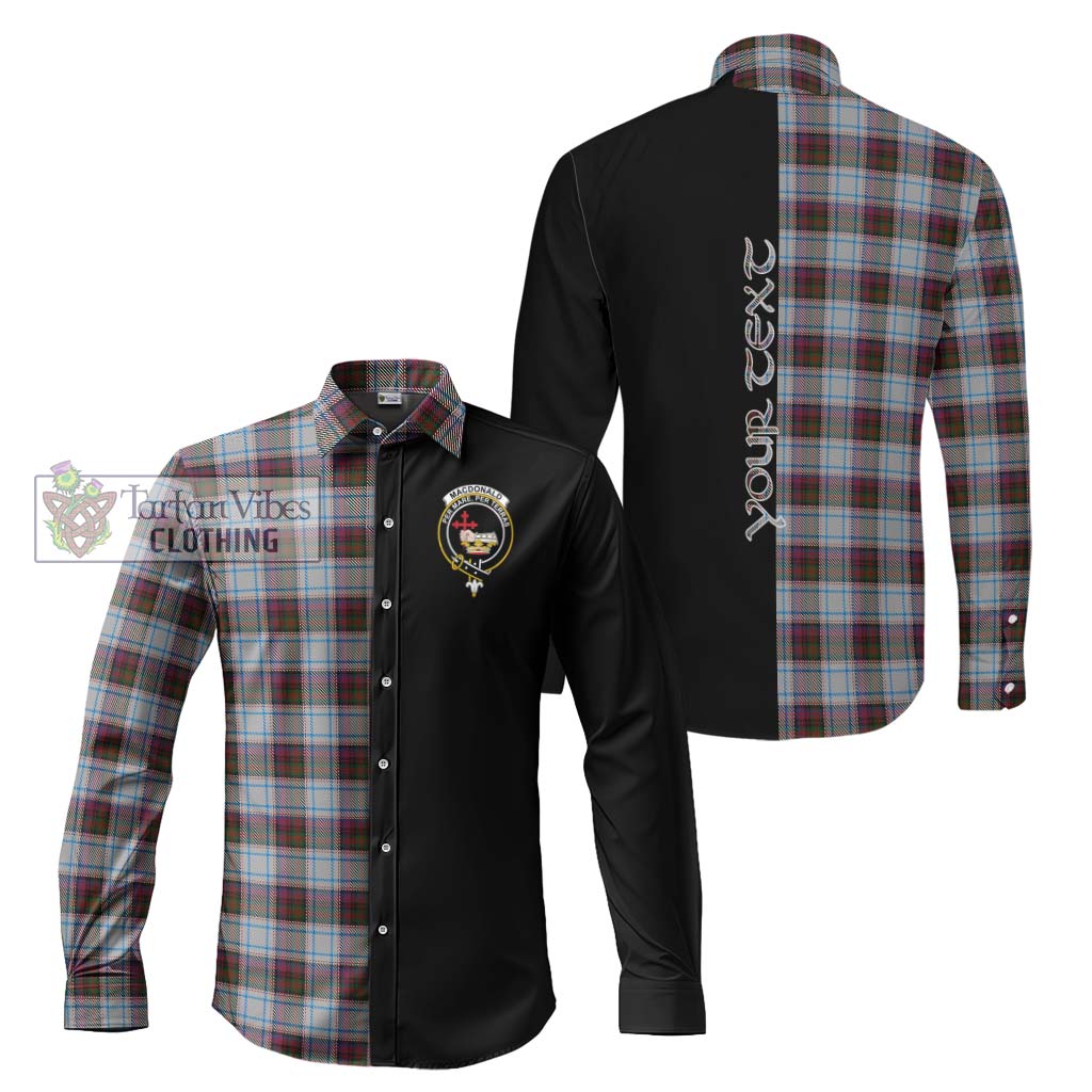 Tartan Vibes Clothing MacDonald Dress Ancient Tartan Long Sleeve Button Shirt with Family Crest and Half Of Me Style