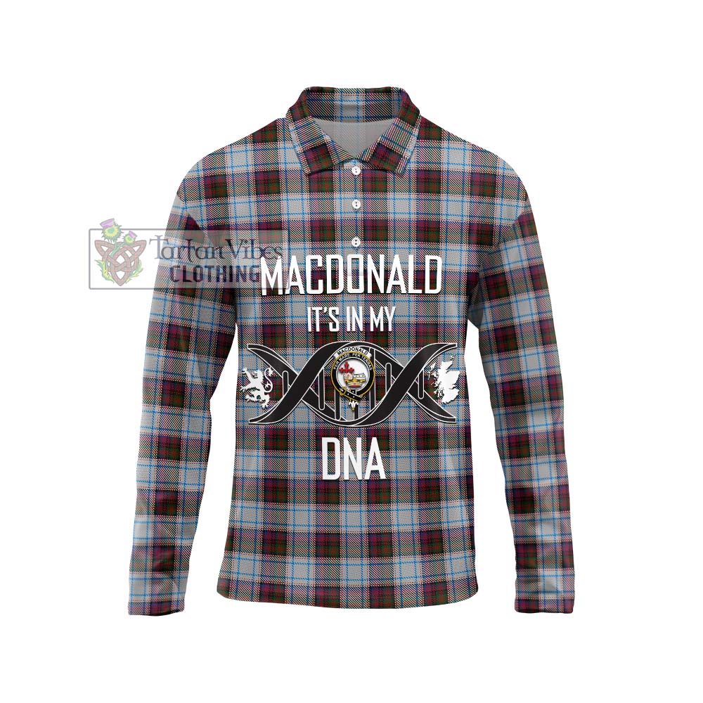 Tartan Vibes Clothing MacDonald Dress Ancient Tartan Long Sleeve Polo Shirt with Family Crest DNA In Me Style