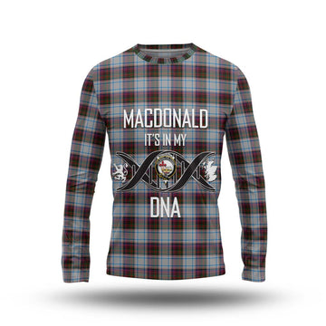 MacDonald Dress Ancient Tartan Long Sleeve T-Shirt with Family Crest DNA In Me Style