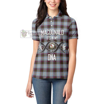 MacDonald Dress Ancient Tartan Women's Polo Shirt with Family Crest DNA In Me Style