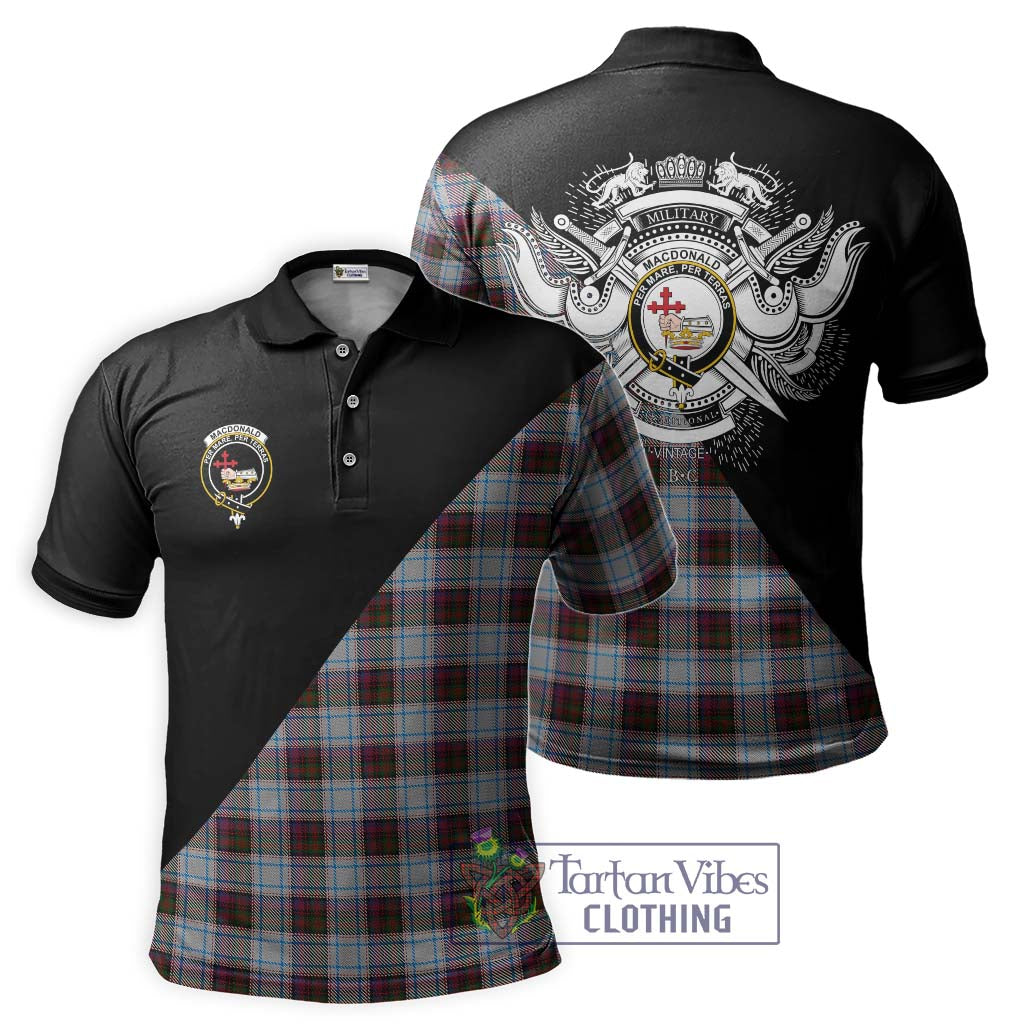 Tartan Vibes Clothing MacDonald Dress Ancient Tartan Polo Shirt with Family Crest and Military Logo Style