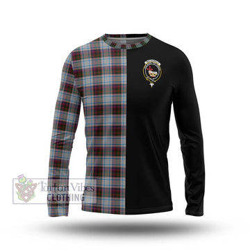 MacDonald Dress Ancient Tartan Long Sleeve T-Shirt with Family Crest and Half Of Me Style