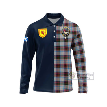 MacDonald Dress Ancient Tartan Long Sleeve Polo Shirt with Scottish Lion Royal Arm Half Style