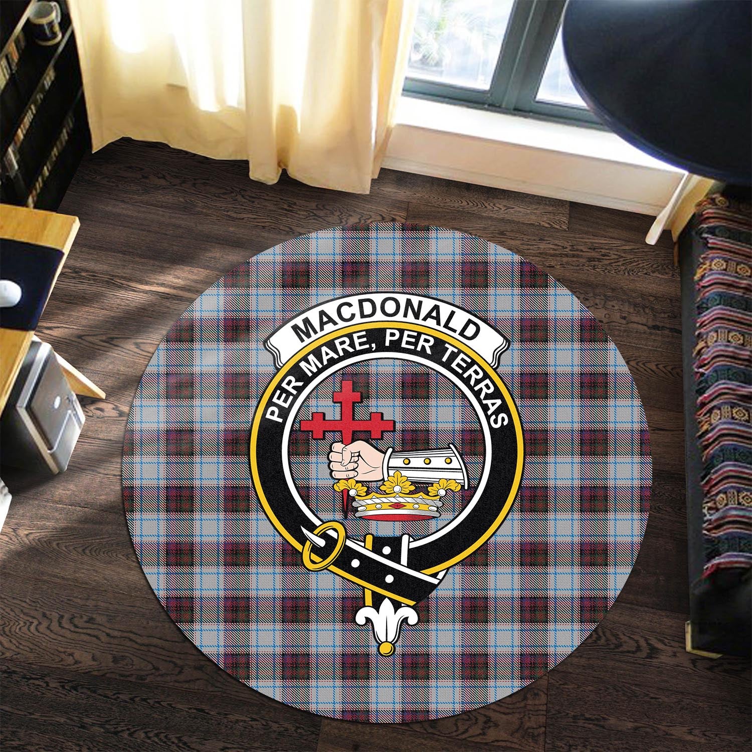 macdonald-dress-ancient-tartan-round-rug-with-family-crest