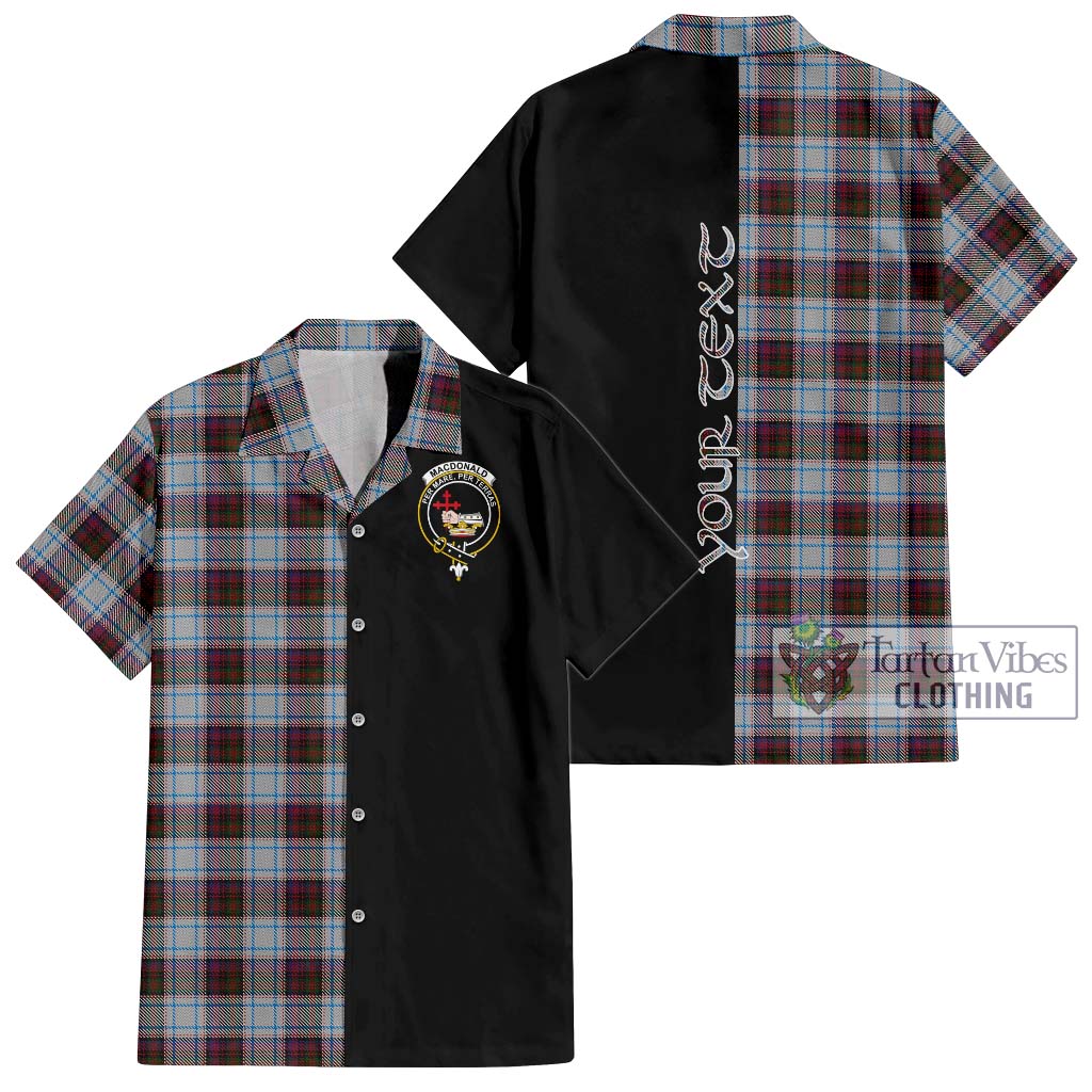 Tartan Vibes Clothing MacDonald Dress Ancient Tartan Short Sleeve Button Shirt with Family Crest and Half Of Me Style