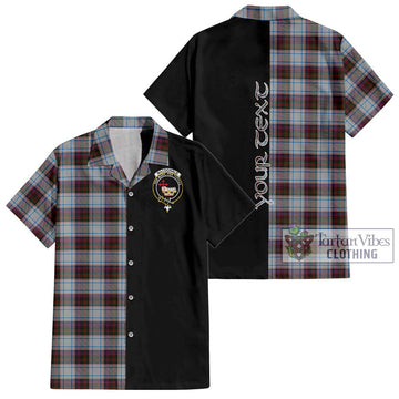 MacDonald Dress Ancient Tartan Short Sleeve Button Shirt with Family Crest and Half Of Me Style