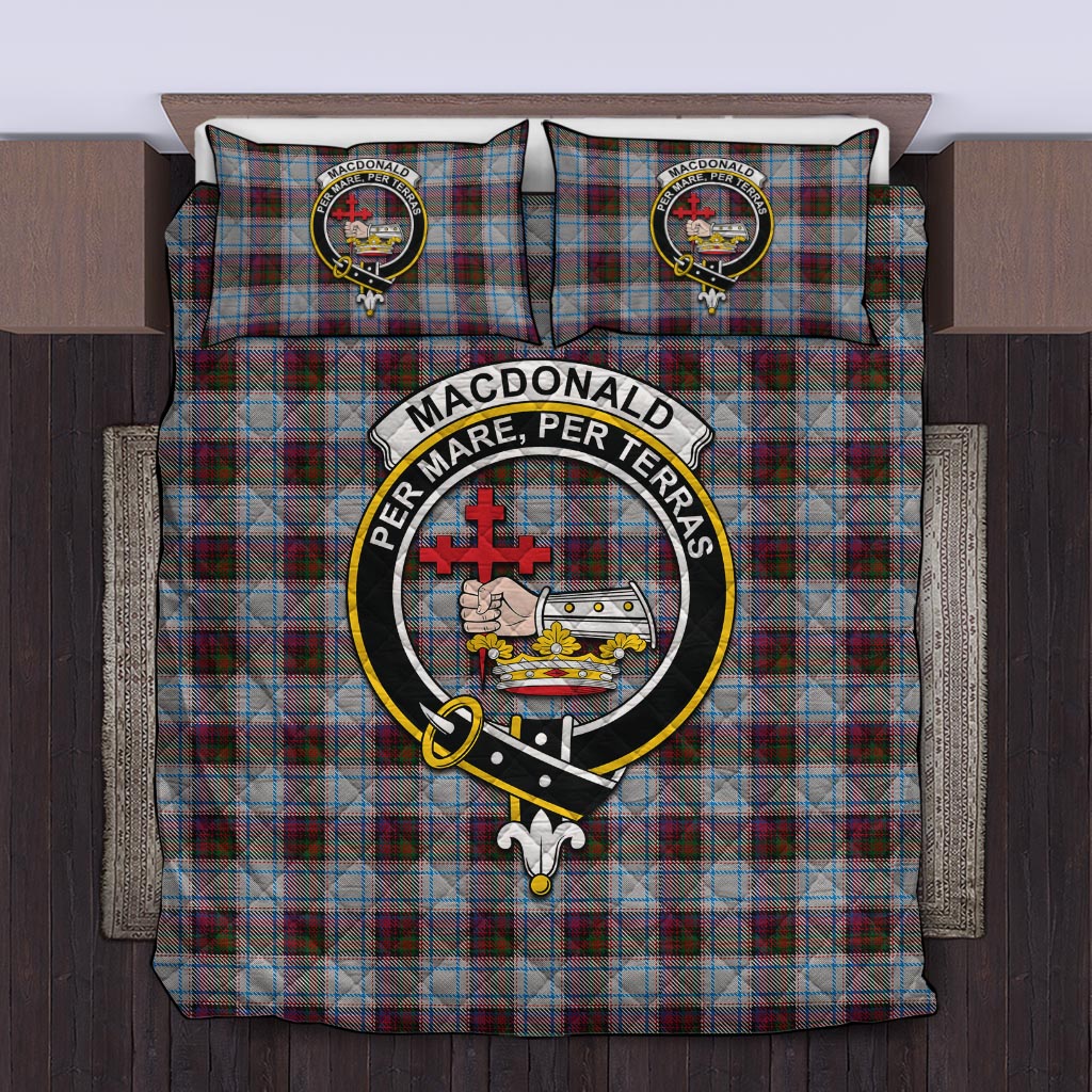 MacDonald Dress Ancient Tartan Quilt Bed Set with Family Crest Twin - Tartanvibesclothing