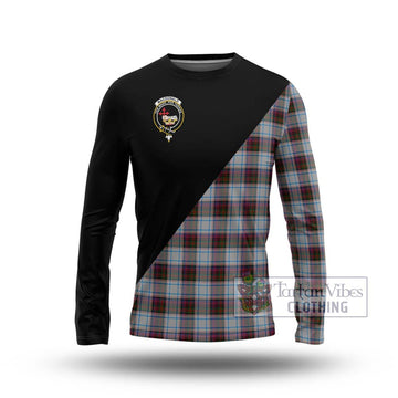 MacDonald Dress Ancient Tartan Long Sleeve T-Shirt with Family Crest and Military Logo Style