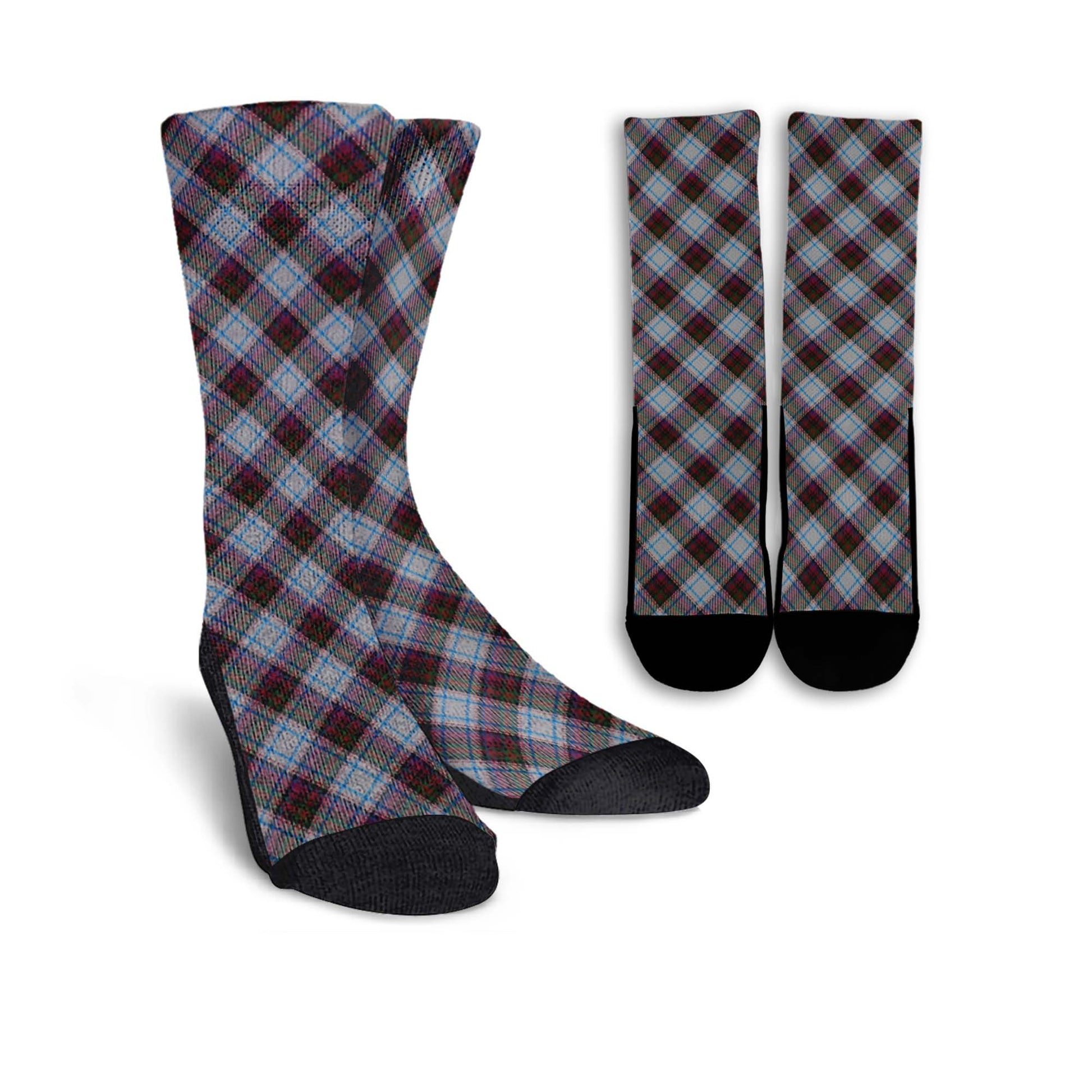 MacDonald Dress Ancient Tartan Crew Socks Cross Tartan Style - Tartanvibesclothing