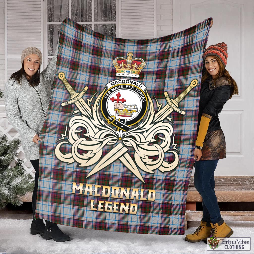 Tartan Vibes Clothing MacDonald Dress Ancient Tartan Blanket with Clan Crest and the Golden Sword of Courageous Legacy