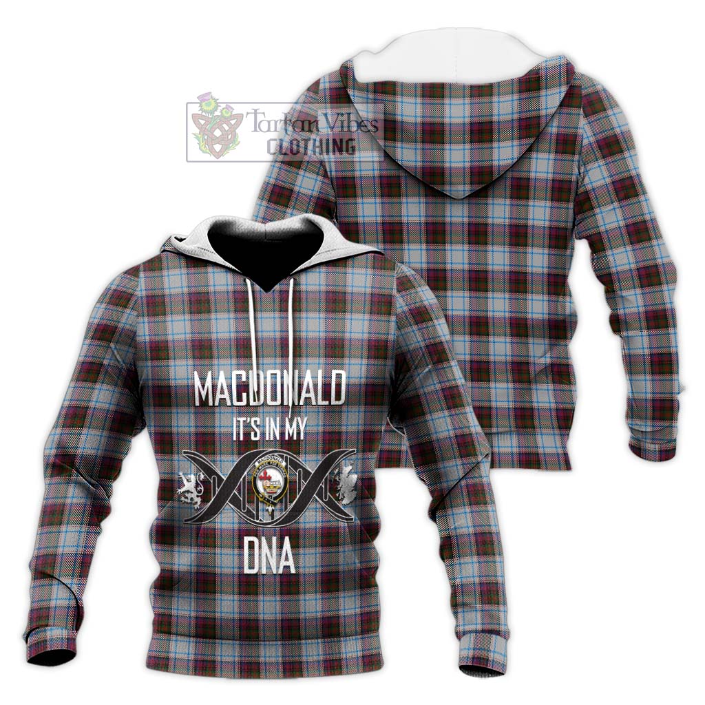 Tartan Vibes Clothing MacDonald Dress Ancient Tartan Knitted Hoodie with Family Crest DNA In Me Style