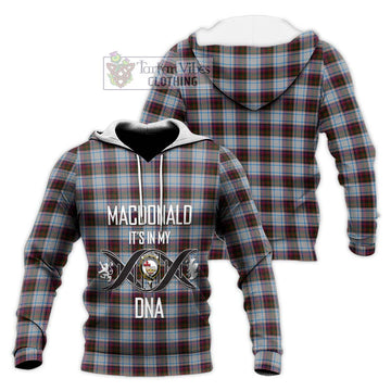 MacDonald Dress Ancient Tartan Knitted Hoodie with Family Crest DNA In Me Style