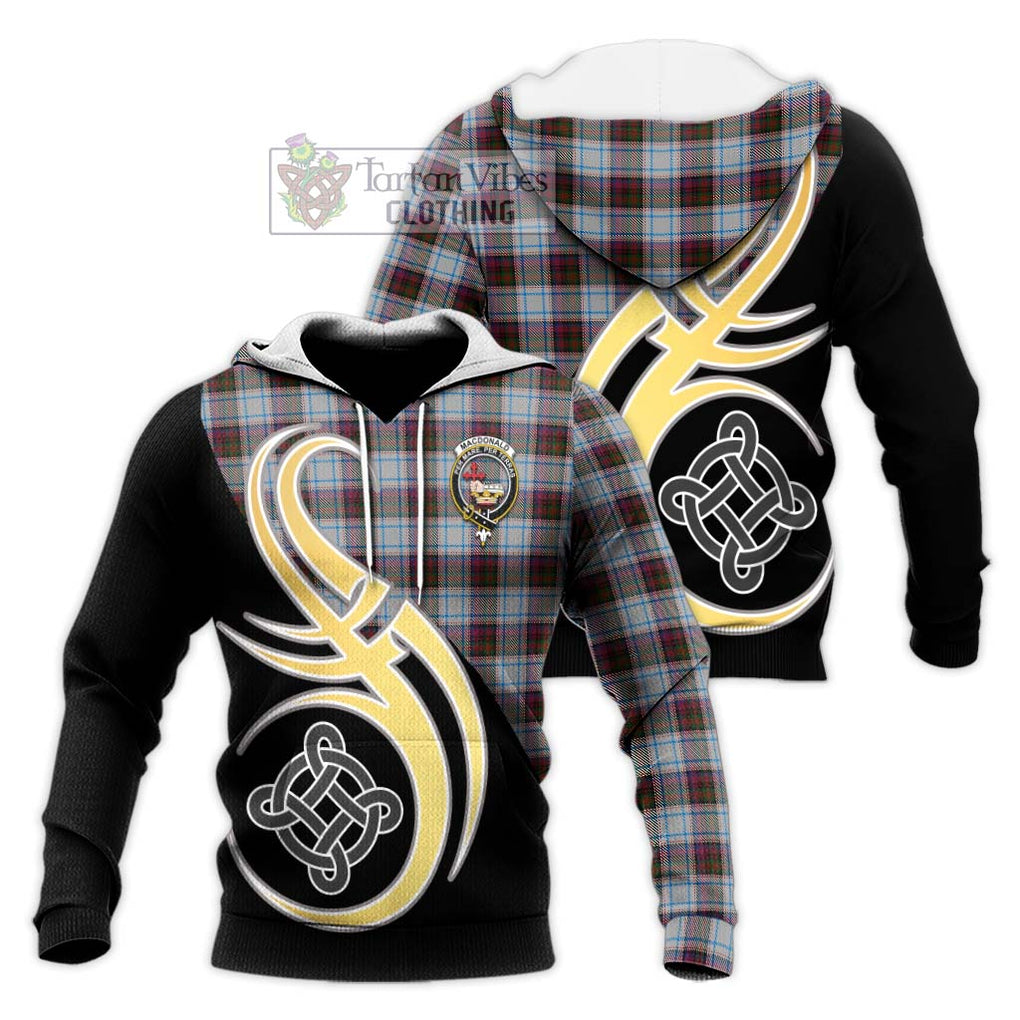 MacDonald Dress Ancient Tartan Knitted Hoodie with Family Crest and Celtic Symbol Style Unisex Knitted Pullover Hoodie - Tartan Vibes Clothing