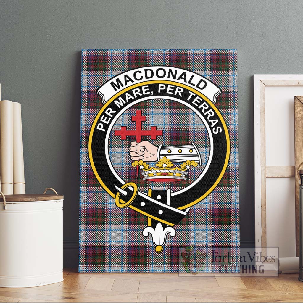 Tartan Vibes Clothing MacDonald Dress Ancient Tartan Canvas Print Wall Art with Family Crest