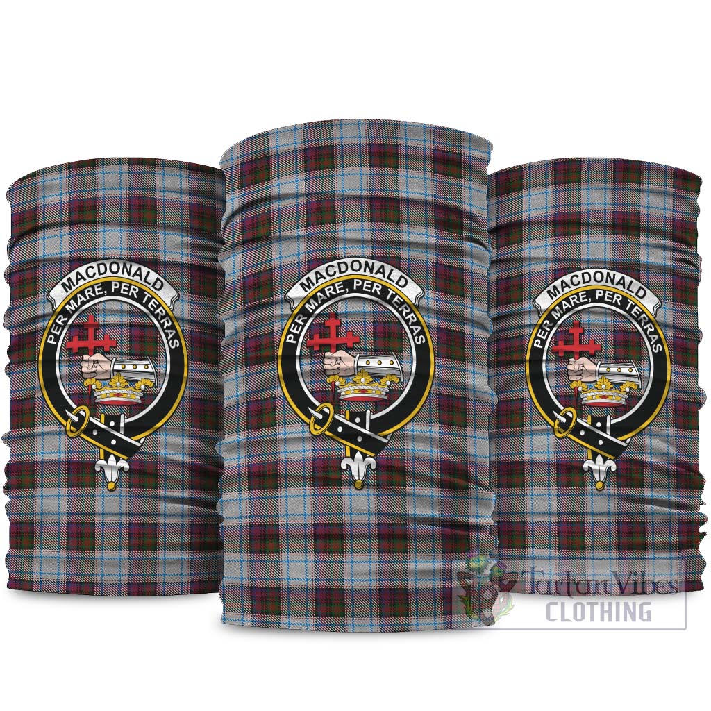 MacDonald Dress Ancient Tartan Neck Gaiters, Tartan Bandanas, Tartan Head Band with Family Crest