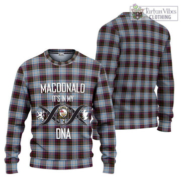 MacDonald Dress Ancient Tartan Knitted Sweater with Family Crest DNA In Me Style