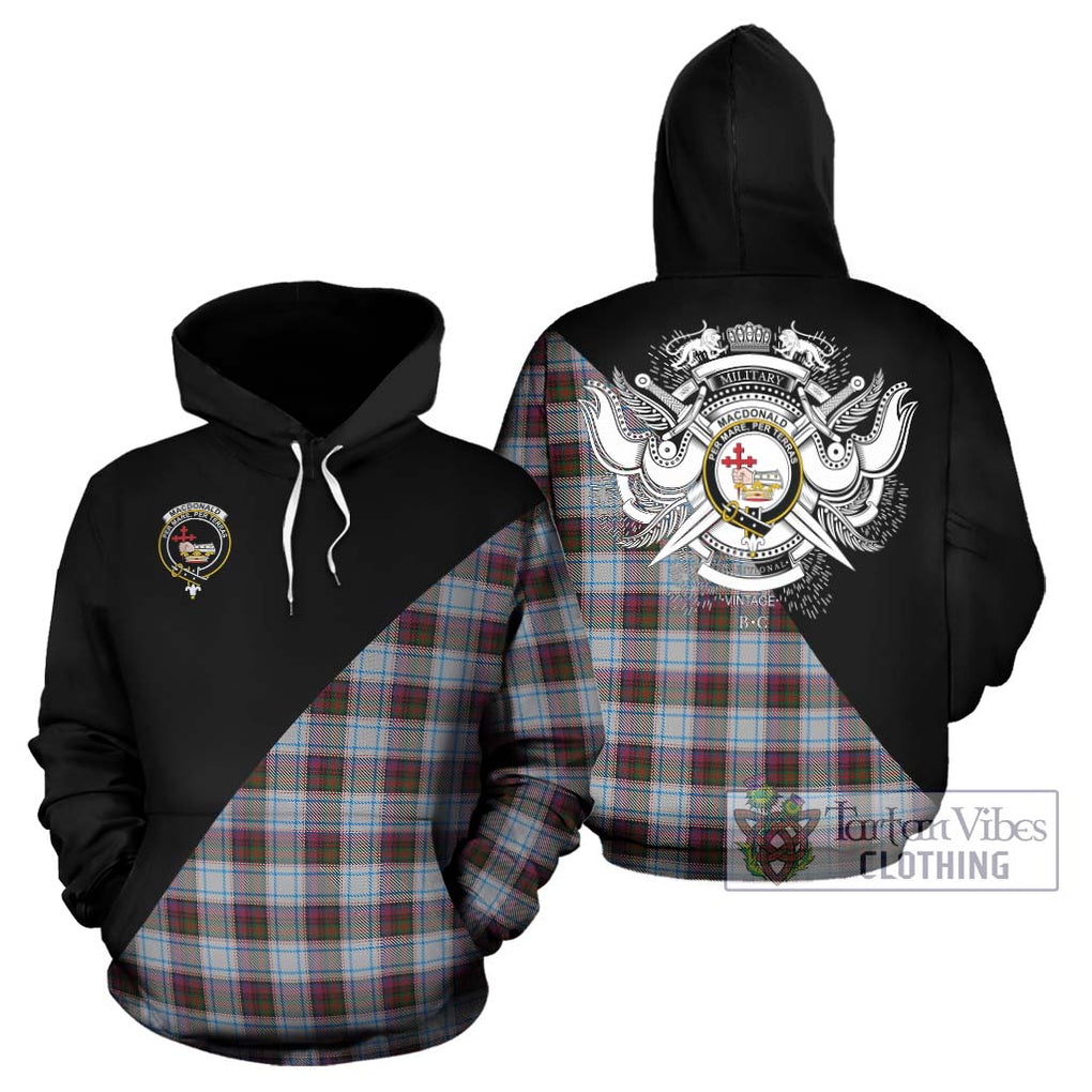 MacDonald Dress Ancient Tartan Hoodie with Family Crest and Military Logo Style Zip Hoodie - Tartanvibesclothing Shop