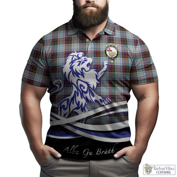 MacDonald Dress Ancient Tartan Polo Shirt with Alba Gu Brath Regal Lion Emblem