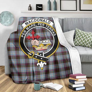 MacDonald Dress Ancient Tartan Blanket with Family Crest