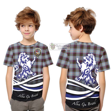 MacDonald Dress Ancient Tartan Kid T-Shirt with Alba Gu Brath Regal Lion Emblem