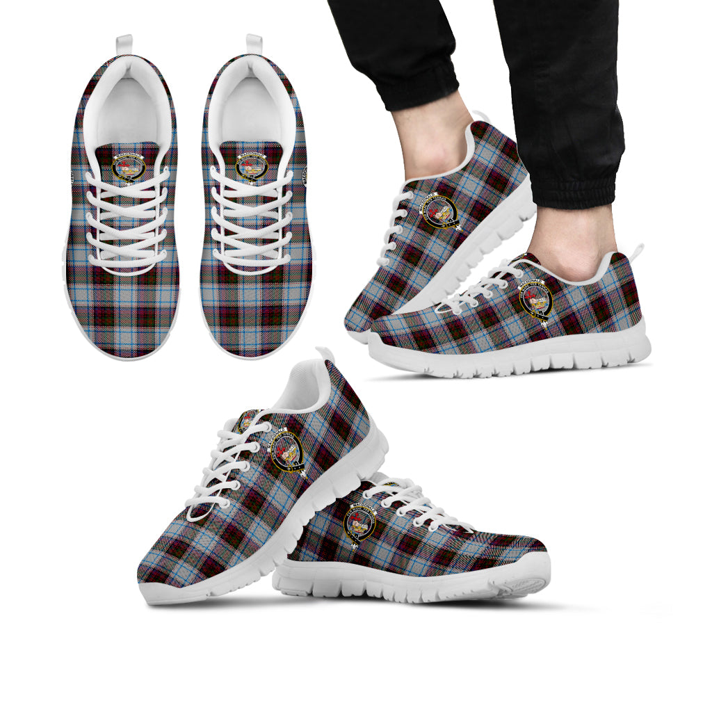 MacDonald Dress Ancient Tartan Sneakers with Family Crest Kid's Sneakers - Tartan Vibes Clothing