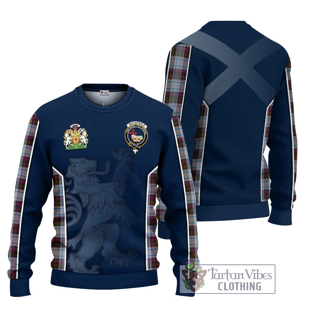 Tartan Vibes Clothing MacDonald Dress Ancient Tartan Knitted Sweater with Family Crest and Lion Rampant Vibes Sport Style