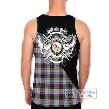 MacDonald Dress Ancient Tartan Men's Tank Top with Family Crest and Military Logo Style