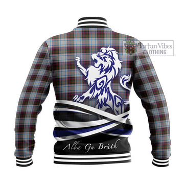 MacDonald Dress Ancient Tartan Baseball Jacket with Alba Gu Brath Regal Lion Emblem