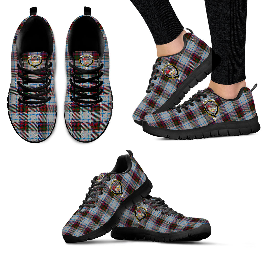 MacDonald Dress Ancient Tartan Sneakers with Family Crest - Tartan Vibes Clothing