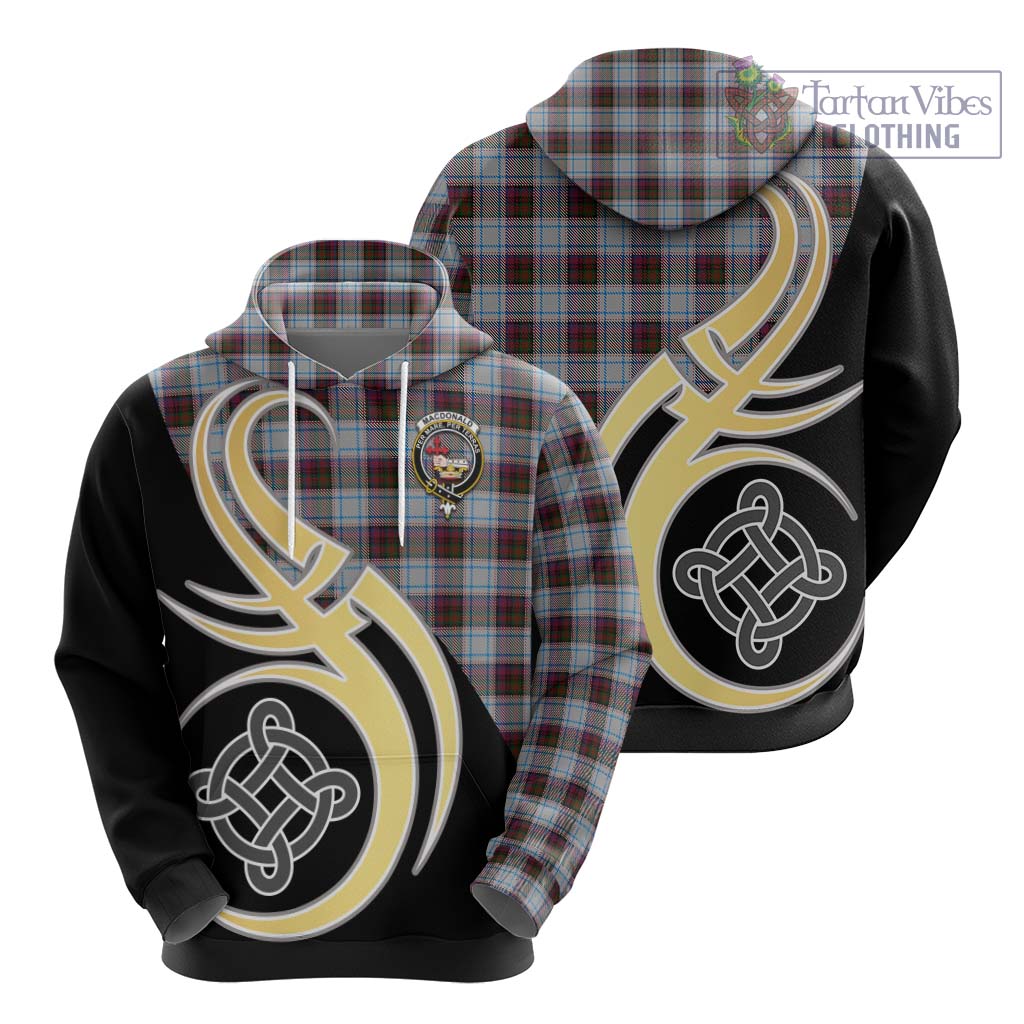 Tartan Vibes Clothing MacDonald Dress Ancient Tartan Hoodie with Family Crest and Celtic Symbol Style