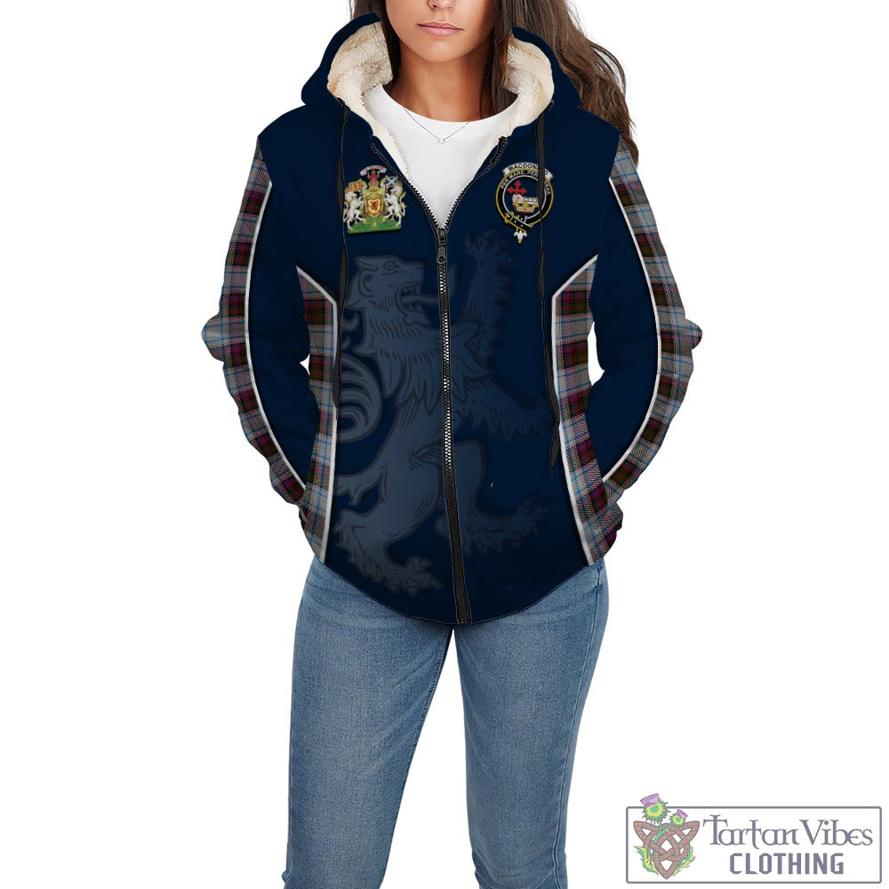 Tartan Vibes Clothing MacDonald Dress Ancient Tartan Sherpa Hoodie with Family Crest and Lion Rampant Vibes Sport Style