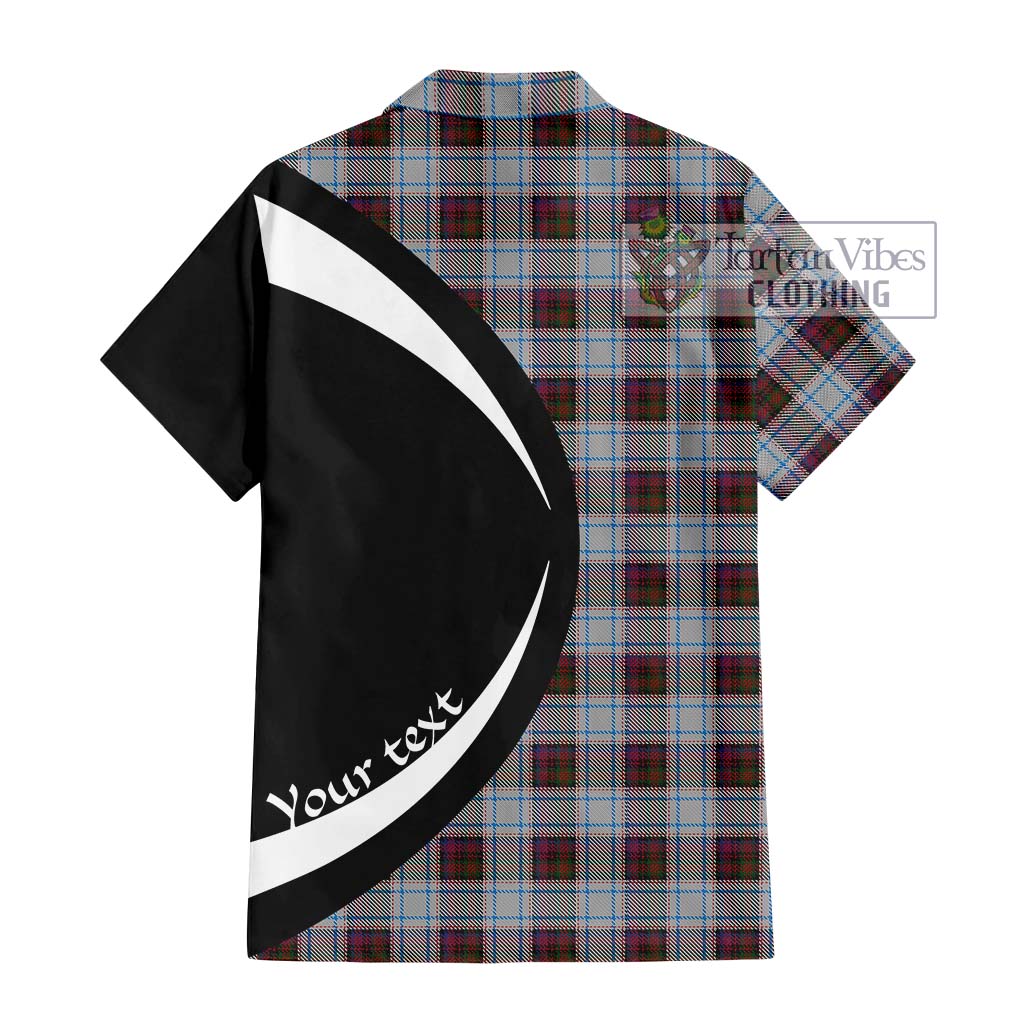 MacDonald Dress Ancient Tartan Short Sleeve Button Up with Family Crest Circle Style - Tartan Vibes Clothing