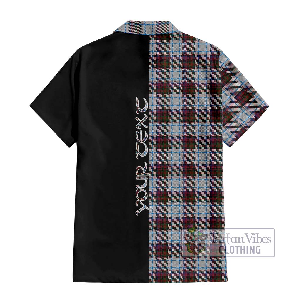 Tartan Vibes Clothing MacDonald Dress Ancient Tartan Short Sleeve Button Shirt with Family Crest and Half Of Me Style