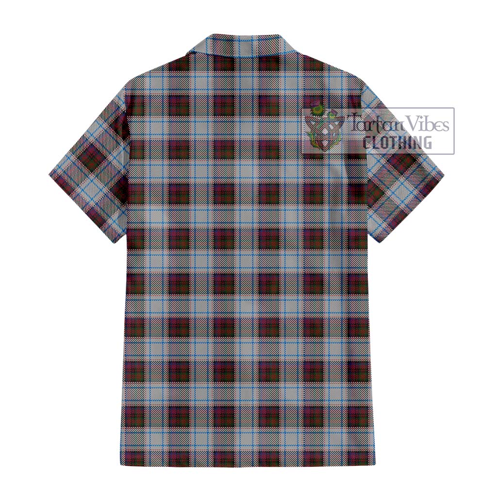 Tartan Vibes Clothing MacDonald Dress Ancient Tartan Short Sleeve Button Shirt with Family Crest DNA In Me Style