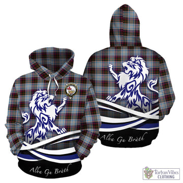 MacDonald Dress Ancient Tartan Hoodie with Alba Gu Brath Regal Lion Emblem