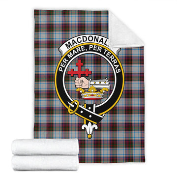 MacDonald Dress Ancient Tartan Blanket with Family Crest