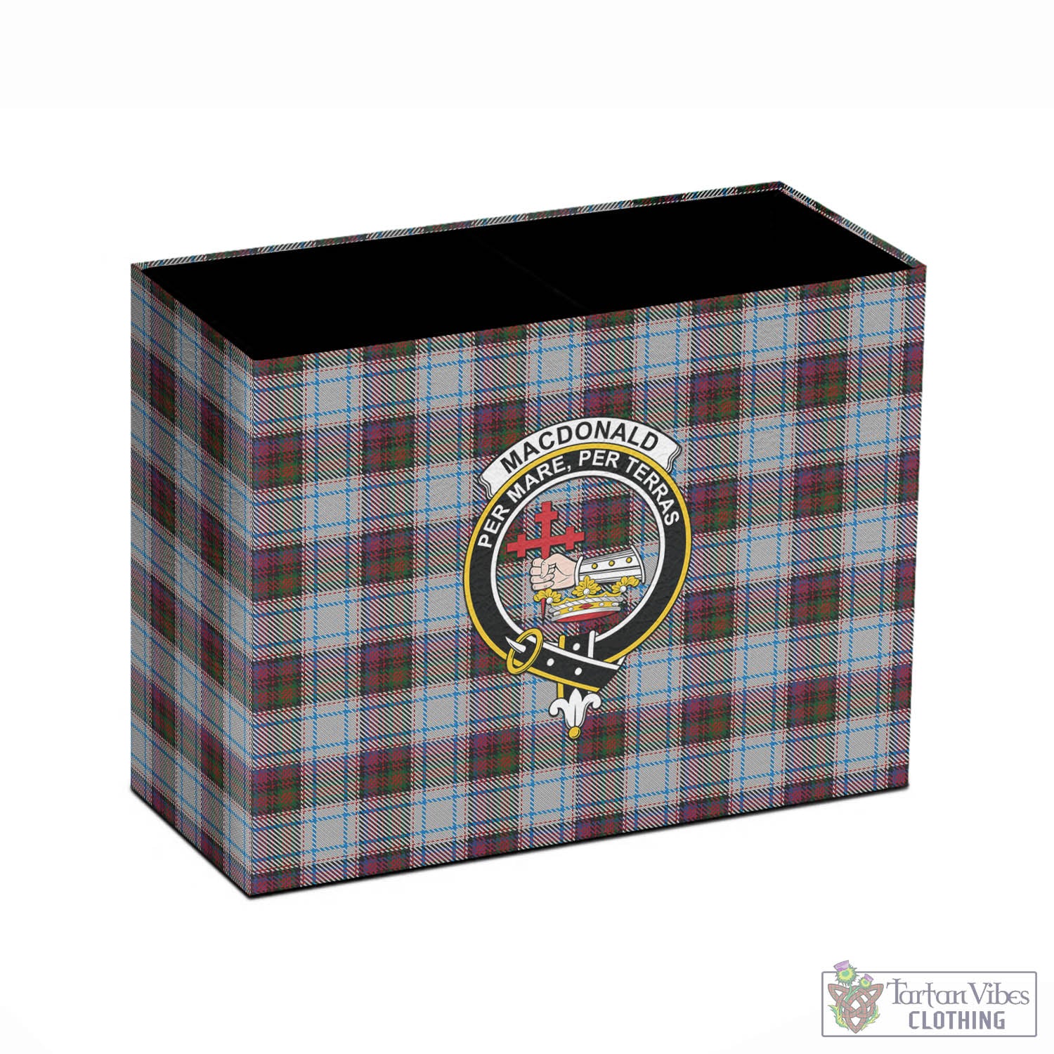 Tartan Vibes Clothing MacDonald Dress Ancient Tartan Pen Holder with Family Crest