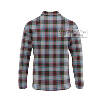 MacDonald Dress Ancient Tartan Long Sleeve Polo Shirt with Family Crest DNA In Me Style